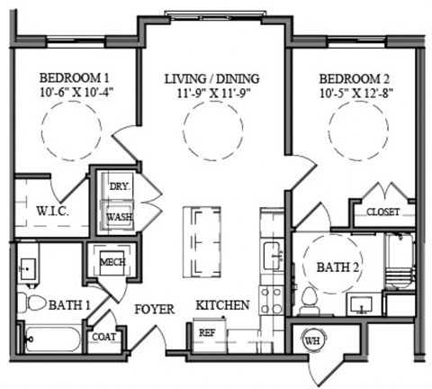 2 Bedroom 2 Bathroom Apartment Home